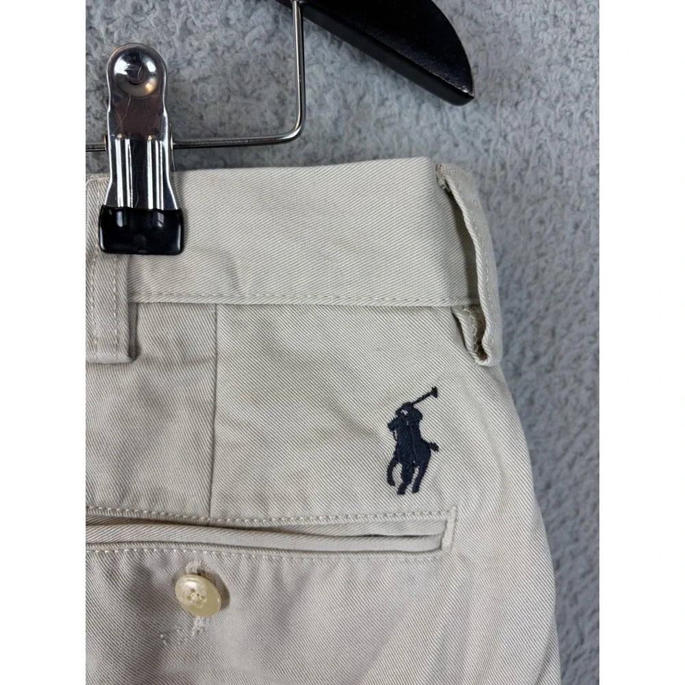 Polo Ralph Lauren Ethan Pants Mens 35x30 Beige Pleated Chino Classic Fit Casual